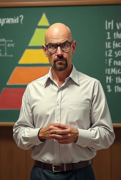 Walter White presenting a food pyramid