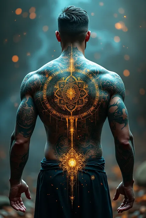 Tattoo in arcane style on the back