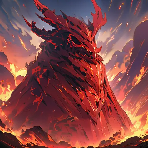 {  top quality}, {  super detailed}, {  best illustrations }Fire Giant, fire ゴーレム creature,  Call of Fire Armor ,