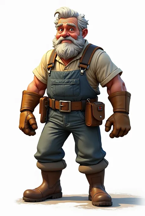 Animated full body fisherman, that has a white background