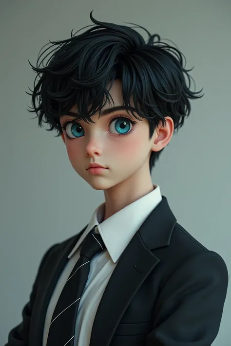  Student black hair blue eyes, Beau,  mathematical genius who calculates . Serious ,  non-chalant 