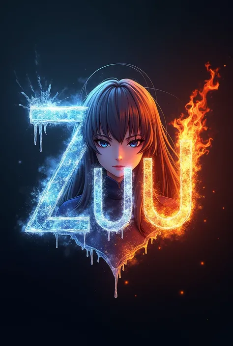 Make logo desgin its name Zuu Hc Agent 
Realistic,cold,include fire and ice halft of letter Zuu.
Also include sexy annime lady
