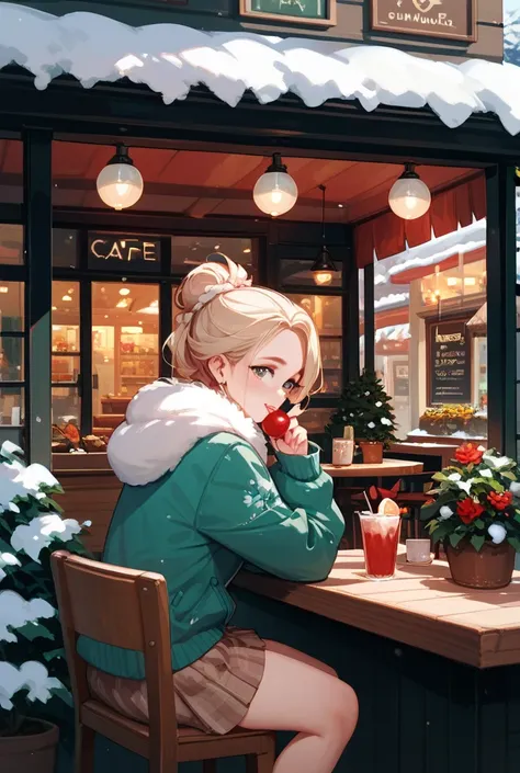 cafe winter outside 