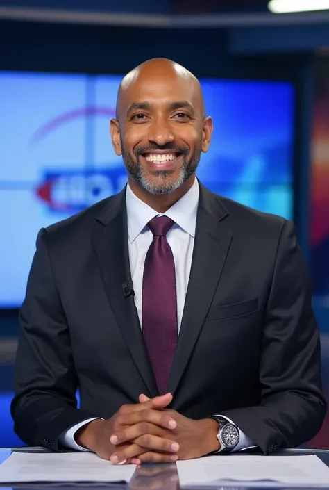 Somali man as news reader