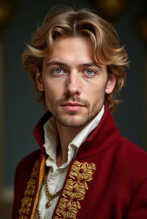 Prince Charming, men, blond with blue eyes , arrogant look, but very beautiful, Frontal photo, High resolution,  masterpiece , Necessary,  Anatomically Correct ,  Awarded multiple times,  best quality , detail, HD model, details altos,  high quality , qual...