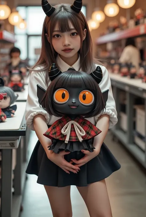 ultra-realistic, photorealistic, dramatic scene, shadow, global-illumination, solo, very beautiful Japanese woman, she works part-time at the factory, very beautiful with very cute but boyish cool face, wearing high school sailor uniform, she is working at...