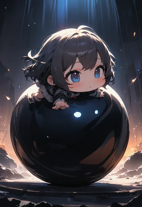 cute chibi girl, balancing on a rolling ball, ultra detailed, absolutely resolution, masterpiece