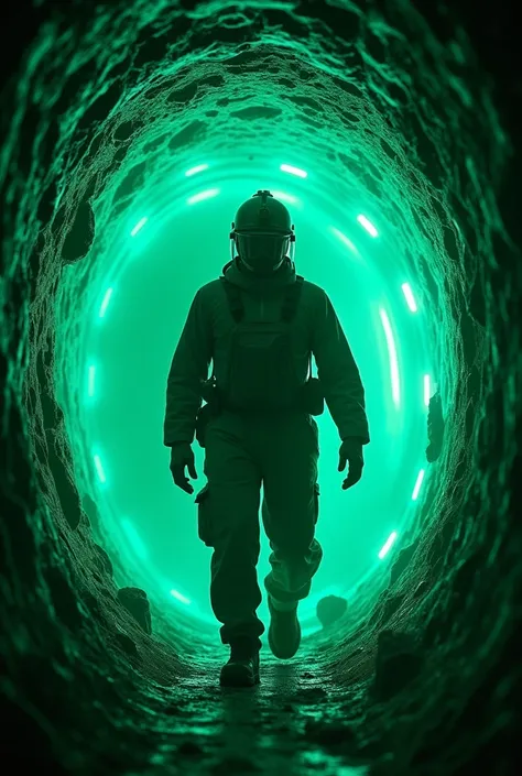 Man going through X-rays in an emerald mine