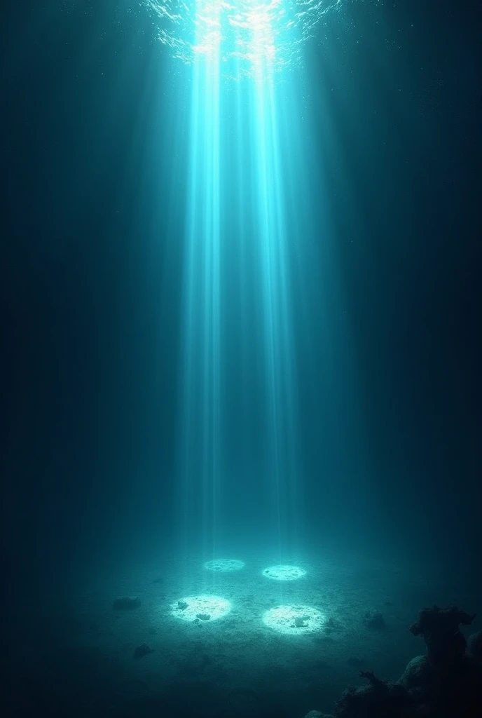 Create rays at the bottom of the sea, darker with spaces in the middle for photos
