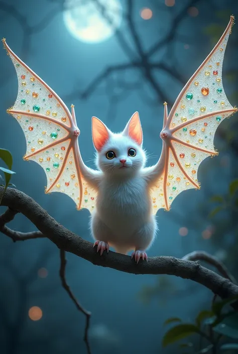 White bat with jeweled wings