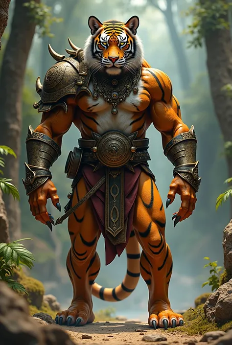 Royal Bengal tiger humanoid elit warrior realistic 