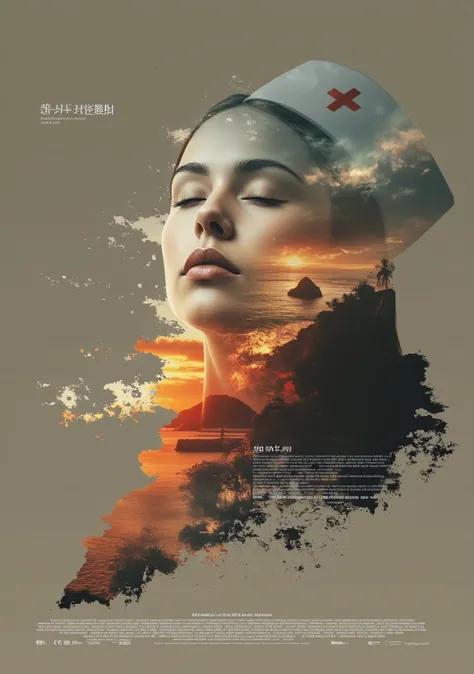 high quality, 8K Ultra HD, A beautiful double exposure that combines an goddess silhouette with sunset coast, sunset coast should serve as the underlying backdrop, with its details incorporated into the goddess , crisp lines, The background is monochrome, ...