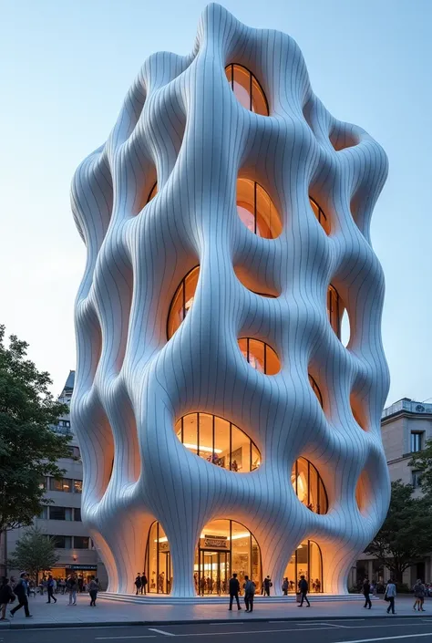 a building that looks like an accordion 