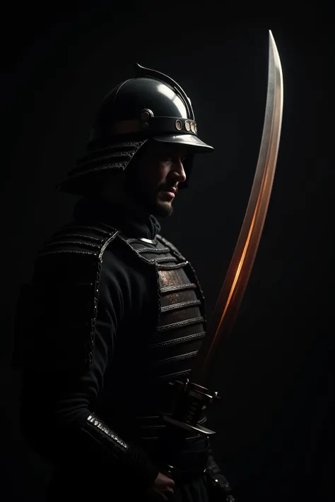 ((masterpiece, highest quality, Highest image quality, High resolution, photorealistic, Raw photo, Extremely detailed CG unified 8k wallpaper)), Dramatic Light, Volumetric Light, A samurai wearing armor and a helmet is holding his sword, cant see his face,...