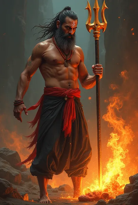 Baba thrusting his trident through the Pishach’s chest, fire erupting from the point of contact. The Pishach screams in agony, his body starting to disintegrate.


Aghori Baba: A tall, slender man with a serious and intense face. He has matted locks of hai...