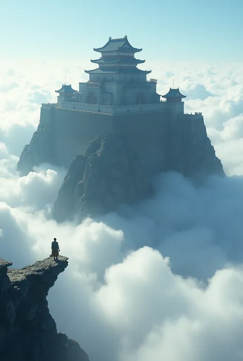 Takeda Castle ruins floating in a sea of clouds