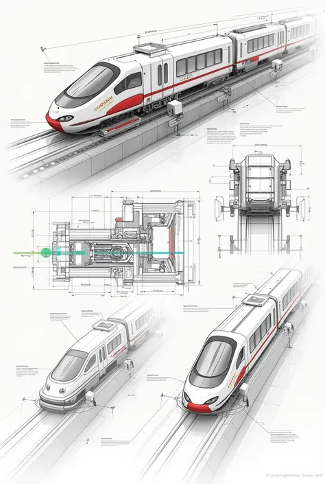 Create a Gimbal and show the connection angle of the gimbal to the maglev locomotives.