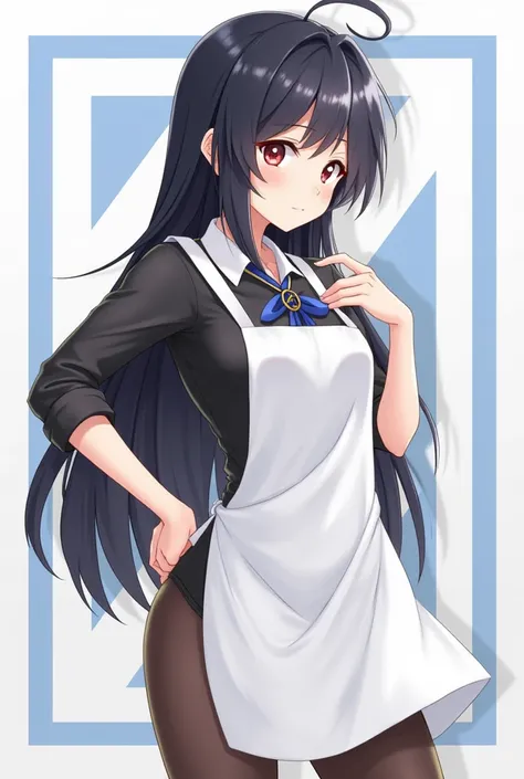 Anime Characters (Large target) Wearing a white apron and black hair, Azur Lane Style, Fleet Series Style, pixiv 3dcg,  black face , Kushat Krenz,  cute anime style , From《 Azure Line》game,  Biomechanics European Style ,  Highest Ranked on Pixiv ,  is the ...