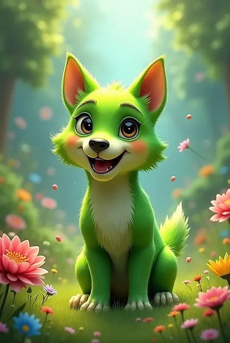 A green dog

