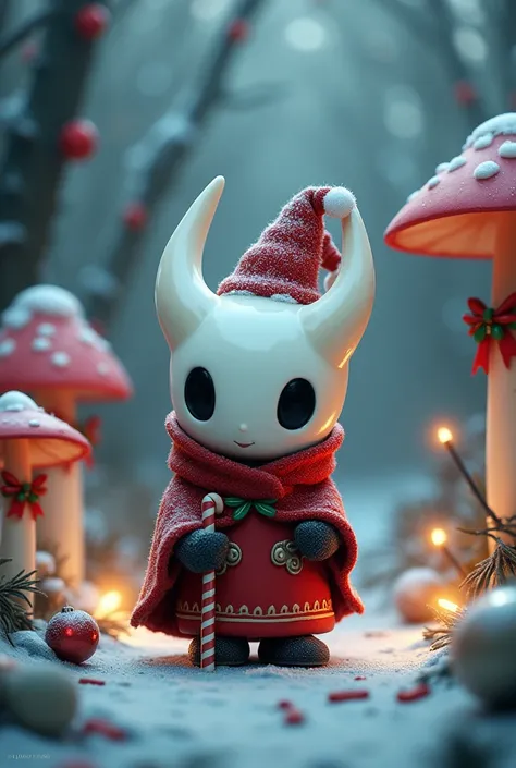 The Little Knight from Hollow Knight Christmas style