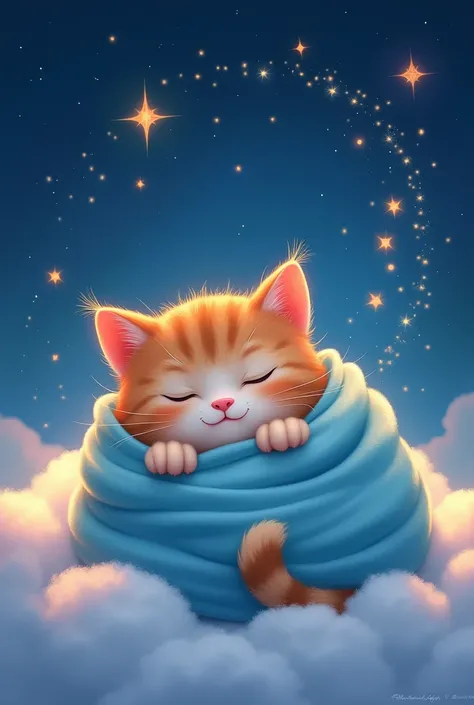 Produce a painting that meets the following criteria.
Picture angle up, HD, Disney-Pixar style, digital painting, natural light, rich background, edge lighting, dreamy tones, colour tones, aspect ratio 16:9 This painting depicts a small cute cat in a light...