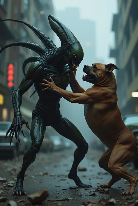 Allien vs Pitbull dog