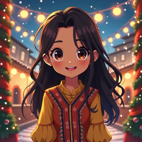 Chrismas anime colombian girl