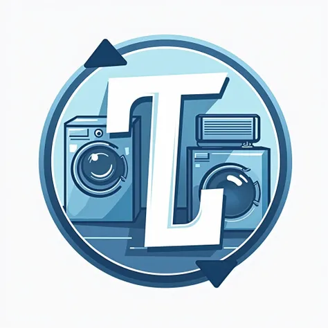 Create an logo for a company that fixes headers, washing machines, and air conditioners. With objects and the initials T and L
