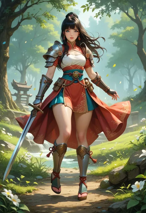 Song Eu-na is a youthful 18 yo female adventurer in a world of medieval high-fantasy story. Her job is warrior. Rocking that luscious long jet-black hair with blunt bangs and deep emerald eyes, shes also sporting a 90-62-100 B-W-H size. Her model long legs...