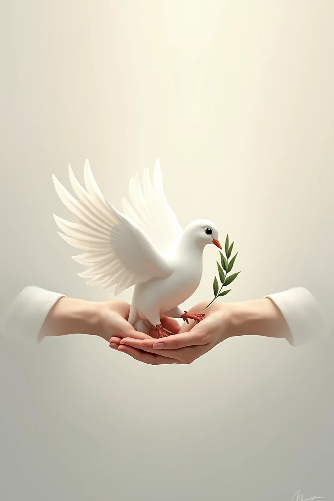  Elements of Serenity : A white dove with ,  an olive branch or a circle of joined hands representing union.
