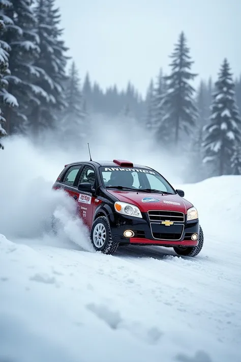 Chevrolet Aveo 2008 hatchback drifting snow