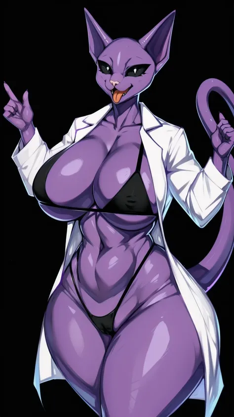 ((made by zackary911:1 art style)), ((adorable cute cat face)), (colors her skin and face purple:1), focus on the female furry cat, extra THICC, purple nipples, purple vagina, impossible beautiful and SEXY PERFECT tall curvy voluptuous venusbody, flat perf...