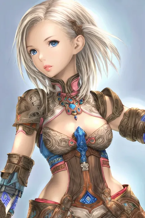 Girl from Final Fantasy XII , archer clothing style final fantasy xii, dazzling eyes  , full lips, delicate skin ,4k