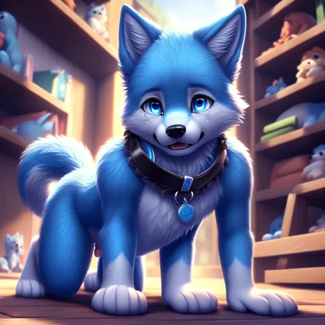 ( detailed crying ,  detailed face ,  detailed background ,  detailed body ),  detailed quality, 4K,  high resolution,  highly detailed
Two small, cute wolf cubs having sex.
(very young), ( very cute), (blue fur), ( blue eyes ), ( collar around the neck ),...