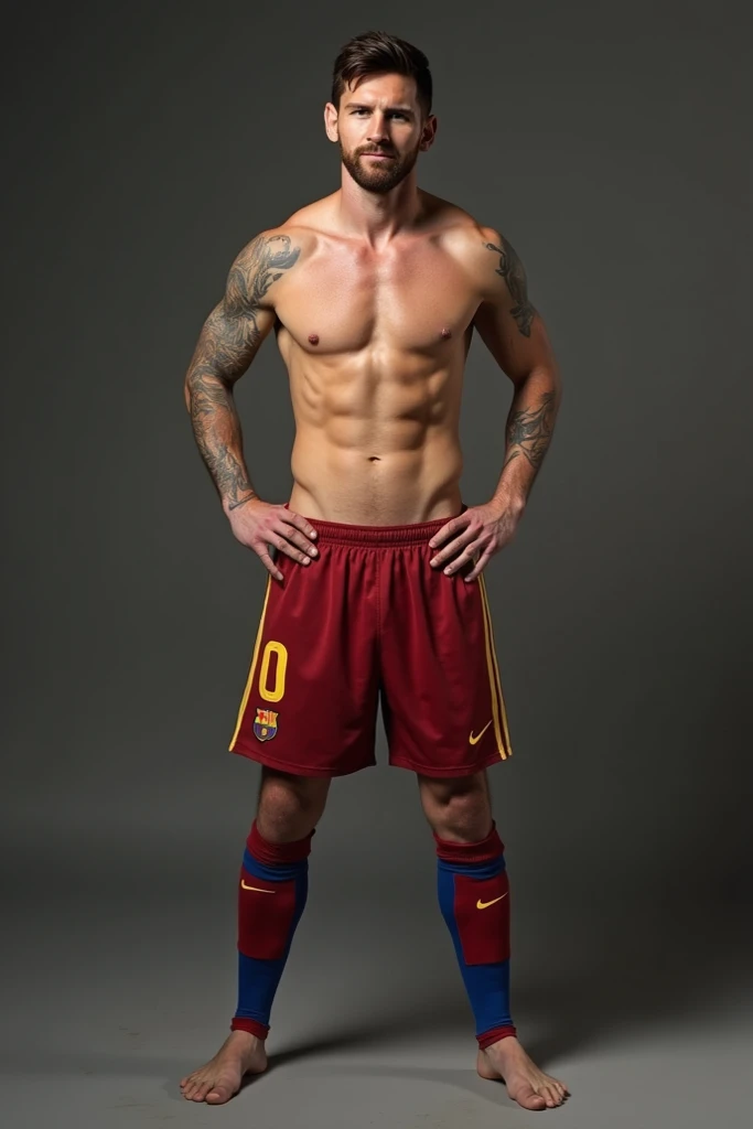 Create a full body image of Lionel Messi naked