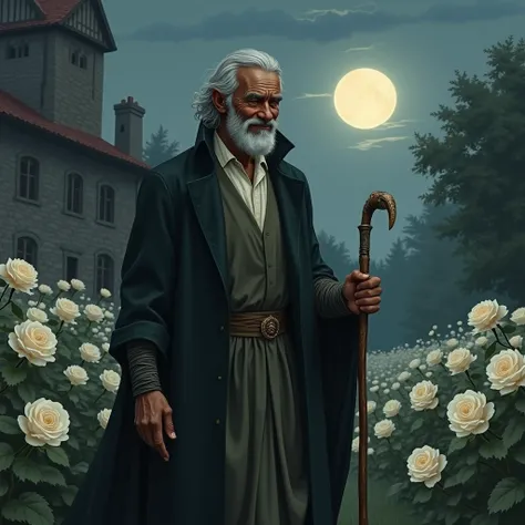 until,  digital illustration ,  highly detailed ,  tongue ,  an unrealistic illustration ,  digital painting .  An elderly black man , With gray hair,  but still with a very beautiful and dignified appearance . he is thin,  with a serene face and a smiling...