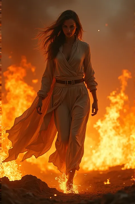 Woman walking on fire