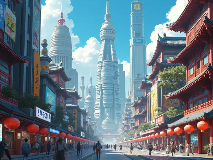 Haute qualité, grande ville, style capital de louest de dragon ball