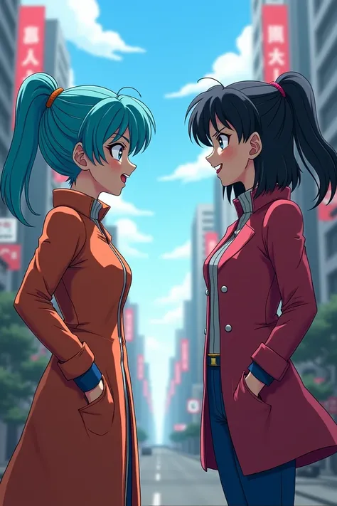 Create Bulma talking to a woman 