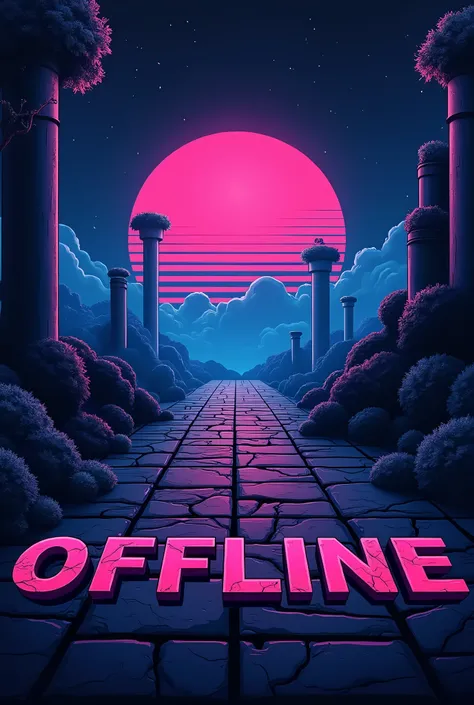  For XL mouse pad .  With dark synthwave tones. Dimensions 100 cm x 150 cm .  Let it be from the original Super Mario Bros game map. Add text "Offline"
