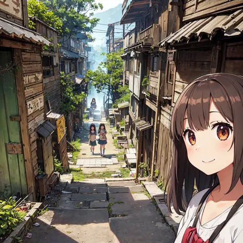 
(  Masterpiece  、 top quality)、(( 3 girls、3 girls in summer clothes 、 detailed face 、smile))、Have fun with everyone  、(Poor conditions)、(  housing complex 、Living Style、General store、Abandoned hot spring town 、dark and filthy 、Bulky trash、Battleship Islan...