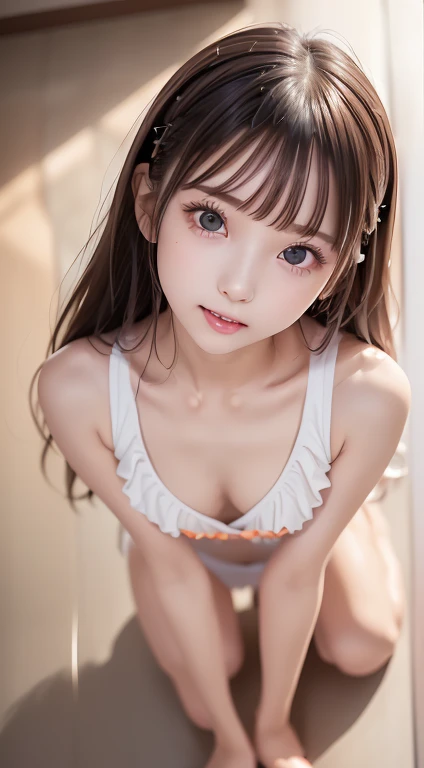 (nsfw, Censorship off  ), (  very pretty and cute girl  ), (  very cute face  :1.2),,  Junior high school students , (  Big Attractive Eyes Like Sparkling Crystals ), Looks great,   beautiful detailed eyes,   double eyelids with great detail, (smile), ( re...