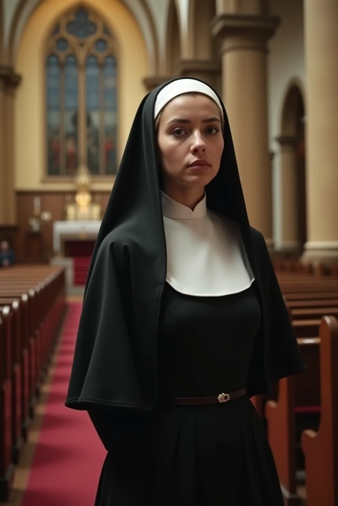  A hot Catholic nun turned on her back in front of the church 