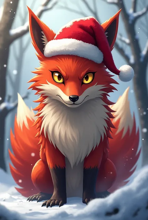 Kurama with Christmas cap
