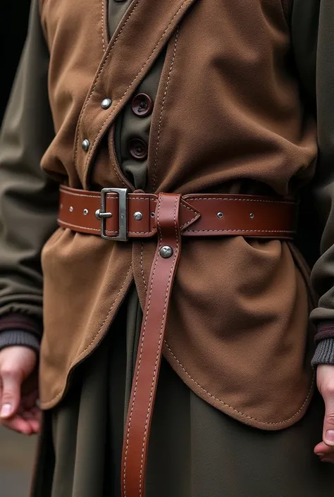 Basic and simple brown trouser belt inspired by the middle ages