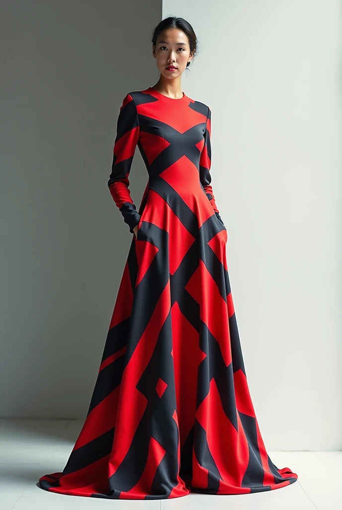 A dress with a geometric pattern