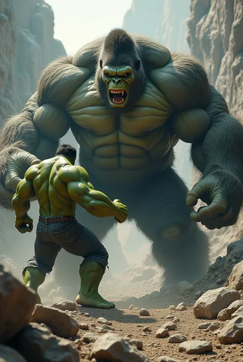 Gorilla and hulk face to face image