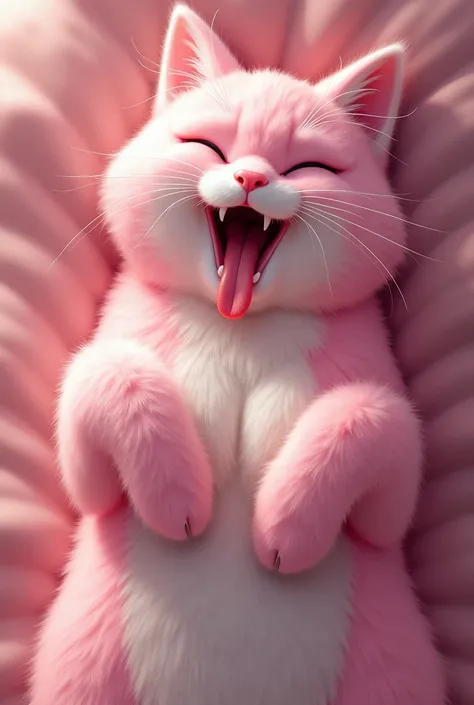 Pink cat furry filled with cum nsfw Blush, Long Hair, Breasts, Cat Ears, Open Mouth, Fang, Tongue Out, Saliva, From Above, 