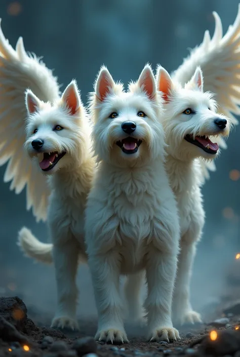 The dog of the westie breed has 3 heads in one body, like Cerbirus can fly.