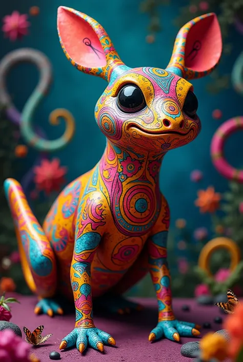 Animal chapulin with colors of Alebrije